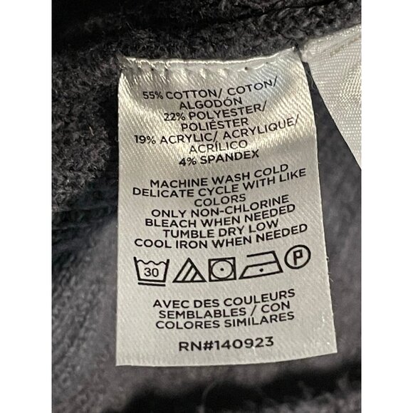 Loft turtleneck knit sweater womens medium long sleeve cuffed 140923 gray - Picture 6 of 9